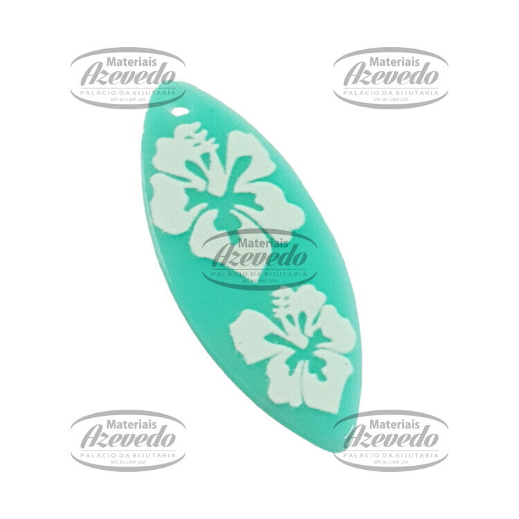 prancha de surf verde hibisco - acrílico